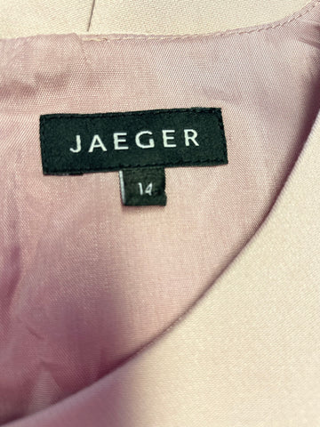 JAEGER PALE PINK CAP SLEEVED SHEATH DRESS SIZE 14