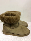 EMU STINGER LO LIGHT BROWN SHEEPKIN BOOTS SIZE 6/39