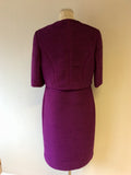 MINUET DEEP MAGENTA RIBBED DRESS & BOLERO JACKET SIZE 14