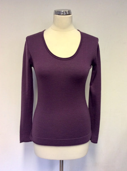HOBBS PLUM SCOOP NECK JUMPER SIZE 10