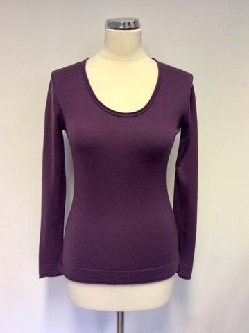 HOBBS PLUM SCOOP NECK JUMPER SIZE 10