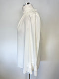 HOBBS WHITE 3/4 SLEEVE FRILL TRIM BLOUSE/ TOP SIZE 12