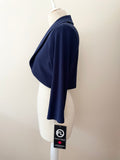 BRAND NEW FRANK LYMAN NAVY BLUE 3/4 SLEEVE BOLERO JACKET SIZE 14