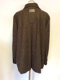 BRAND NEW JACK MURPHY BROWN TWEED SHETLAND WOOL BOW TRIM JACKET SIZE 18