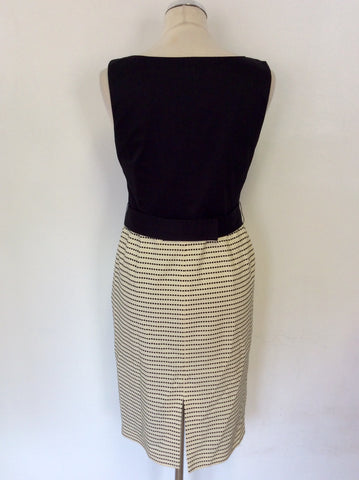 COAST BLACK & CREAM WITH BOW TRIM BELT OCCASION DRESS SIZE 12