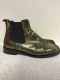 RUSSELL & BROMLEY GOLD SPARKLE CHELSEA BOOTS SIZE 5/38
