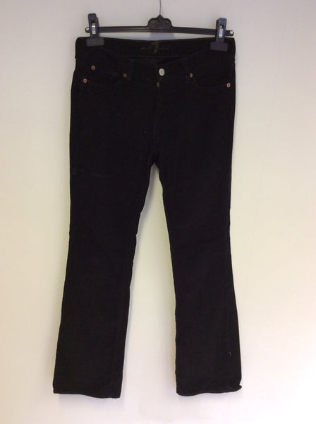 7 FOR ALL MANKIND BLACK CORD JEANS SIZE 27W / 33 L