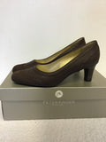 BRAND NEW PETER KAISER BROWN NUBUCK LEATHER HEELS SIZE 4/37