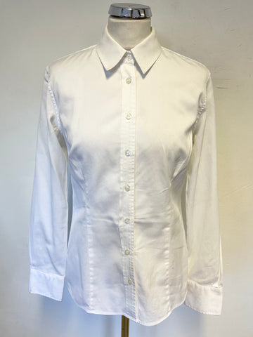 MULBERRY WHITE COTTON COLLARED LONG SLEEVED SHIRT SIZE 12
