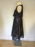 BRAND NEW COAST LIMITED EDITION BLACK MESH & NUDE SATIN LINED SPECIAL OCCASION DRESS SIZE 14