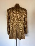 CAROLINE ROHMER GOLD & BROWN PRINT SPECIAL OCCASION JACKET SIZE 18