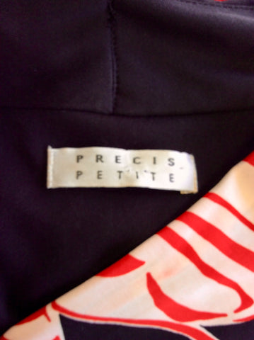 PRÉCIS PETITE RED,BLACK & WHITE PRINT MAXI DRESS SIZE 18