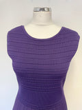 LK BENNETT LUPITA HYDRANGEA (PURPLE) SLEEVELESS KNITTED A LINE DRESS SIZE M