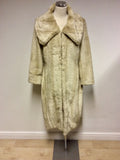PER UNA CREAM FAUX FUR KNEE LENGTH COAT SIZE M