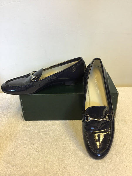 RUSSELL & BROMLEY NAVY BIUE PATENT LEATHER LOAFERS SIZE 4/37