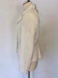 BRAND NEW MARIE MERO IVORY LINEN & COTTON BLEND JACKET SIZE 10