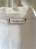 TOMMY HILFIGER WHITE WITH GOLD CREST LONG SLEEVED FITTED SHIRT SIZE 6 UK 10