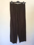 HOBBS BROWN LINEN TROUSERS SIZE 10