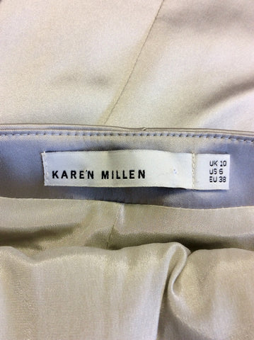 KAREN MILLEN SILVER GREY SATIN SPECIAL OCCASION DRESS SIZE 10
