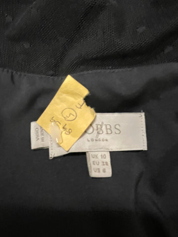HOBBS BLACK MESH BODICE & LONG SLEEVED PENCIL DRESS SIZE 10