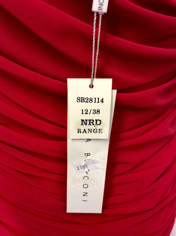 BRAND NEW GINA BACCONI RED ONE SHOULDER COCKTAIL/ OCCASION DRESS SIZE 14