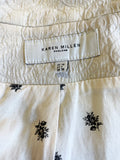 KAREN MILLEN CREAM EMBOSSED PRINT COTTON COAT SIZE 10