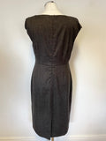 LK BENNETT GREY WOOL BLEND CAP SLEEVE PENCIL DRESS SIZE 12