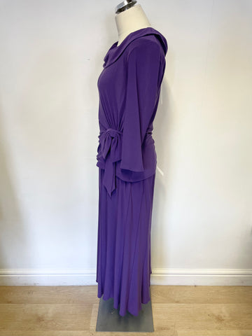 BRAND NEW GINA BACCONI PURPLE SPECIAL OCCASION 3/4 SLEEVE TOP & LONG SKIRT SIZE 14