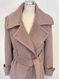 PAUL COSTELLOE DRESSAGE MAUVE WOOL & ANGORA BEND FULL LENGTH TIE WAIST COAT SIZE 12