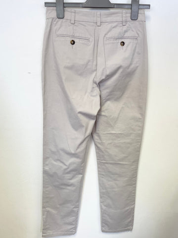PURE COLLECTION STONE COTTON TAPERED LEG TROUSERS SIZE 8S