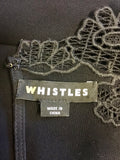 WHISTLES BLACK LACE TRIM SPECIAL OCCASION SHIFT DRESS SIZE 8