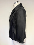 TALBOTS PETITES BLACK PURE SILK FORMAL FITTED JACKET SIZE 4 UK