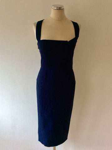 ROLAND MOURET LIMITED EDITION FOR SELFRIDGES NAVY BLUE DRESS SIZE 10
