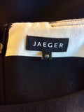 JAEGER BLACK & IVORY STRIPED SHIFT DRESS SIZE 18