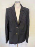 PURE COLLECTION NAVY BLUE WOOL BLEND BLAZER JACKET & SCARF SIZE 14