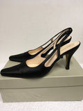 HOBBS BLACK SATIN SLINGBACK HEELS SIZE 7/40