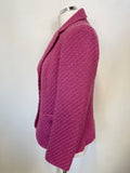 PER UNA PINK BOUCLE KNIT LONG SLEEVE JACKET SIZE 14