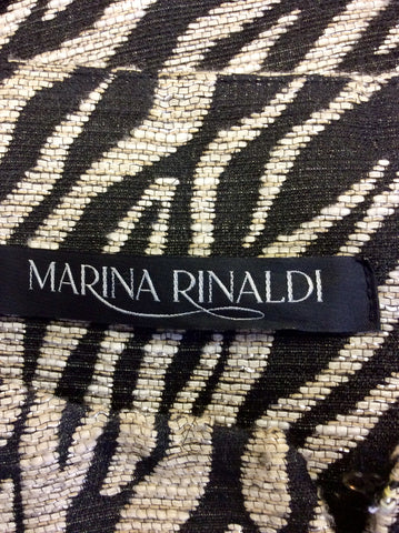 MARINA RINALDI BLACK & BEIGE CHITTARRA ZEBRA PRINT JACKET SIZE 25 UK 20