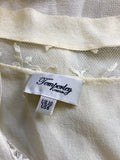 TEMPERLEY IVORY SILK FRILL & LACE TRIM SHORT SLEEVE BLOUSE SIZE 10