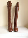 BRAND NEW IN BOX BALENCIAGA BROWN LEATHER HEELED BOOTS SIZE 5/38