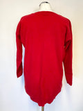MARKS & SPENCER COLLECTION 100% CASHMERE RED LONG SLEEVED JUMPER SIZE 14