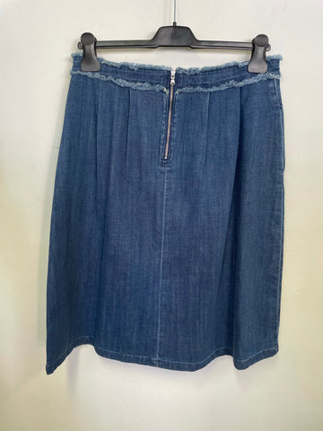 MAX & CO BLUE DENIM A LINE KNEE LENGTH SKIRT SIZE 12