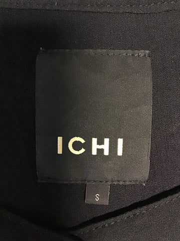 ICHI BLACK COLLARLESS OVERSIZE LONG SLEEVE SHIRT SIZE S