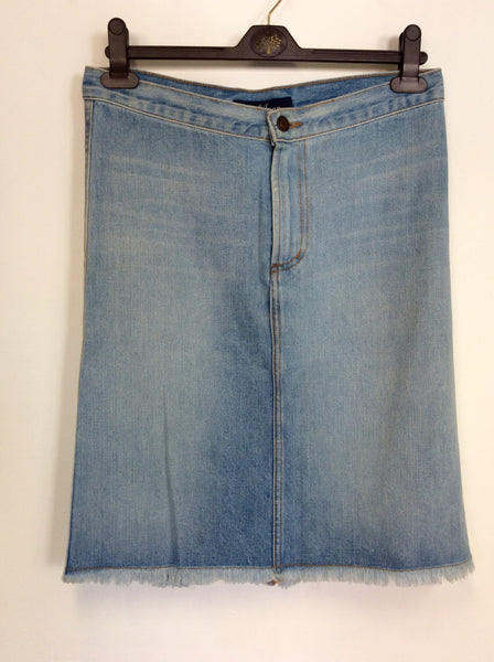 EARL JEAN LIGHT BLUE DENIM STRAIGHT SKIRT SIZE M