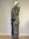 Star By Julien Macdonald Black & White Print Wrap Dress Size 12