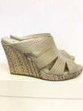 LK BENNETT LIA TAUPE CROC LEATHER WEDGE HEEL MULES SIZE 3.5/36