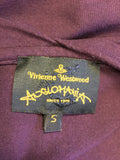 VIVIENNE WESTWOOD ANGLOMANIA AUBERGINE DRAPED 3/4 SLEEVE TOP SIZE S