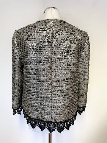 ROHMIRACLE BY ROHMIR BLACK & SILVER METALLIC SPECIAL OCCASION / EVENING JACKET SIZE 42 UK 14