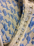 BRAND NEW GINA BACCONI BLUE PRINT EMBELISHED TRIM DRESS & JACKET SUIT SIZE 20