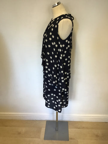 BRAND NEW THE COLLECTION AT DEBENHAMS NAVY & CREAM DRESS SIZE 10